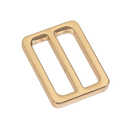 Bright Gold Rectangular Metal Slider - 1.25" x 1" Folded