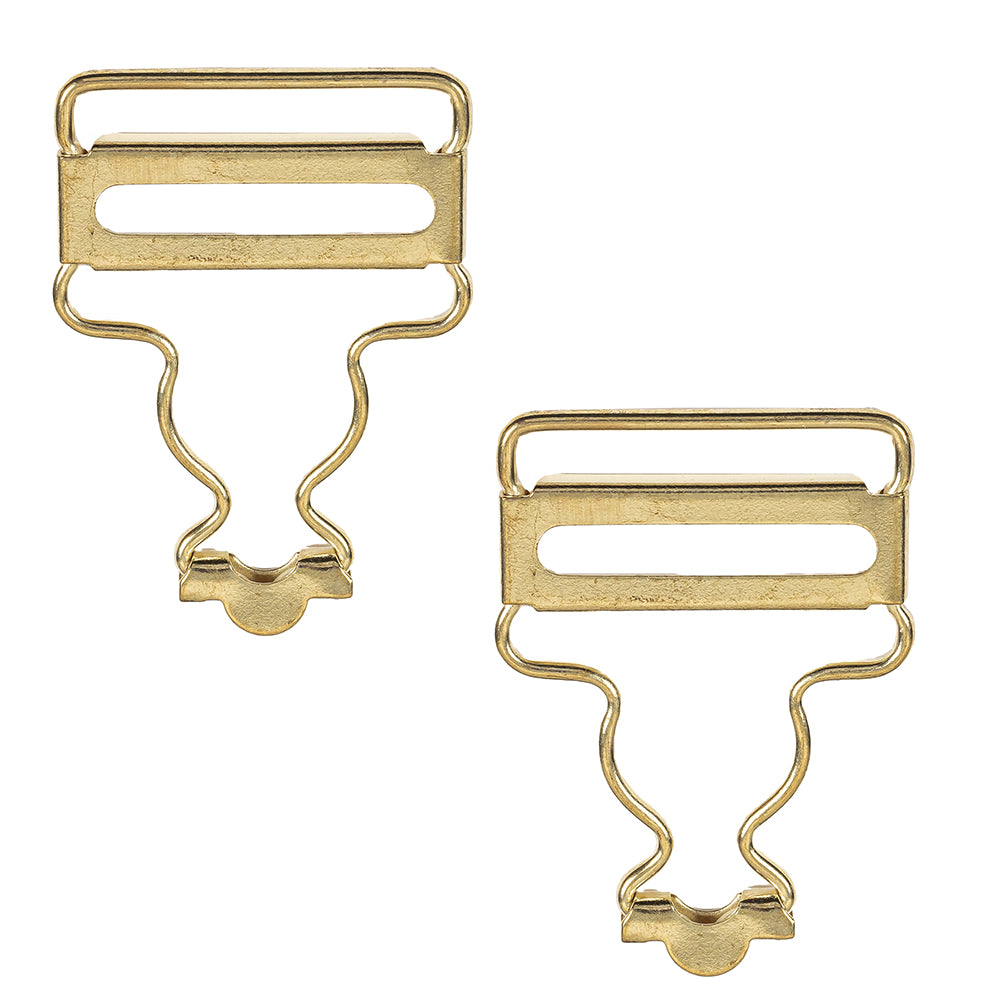 Yellow Gold Classic Overall Buckles Pair - 1.375" x 2"