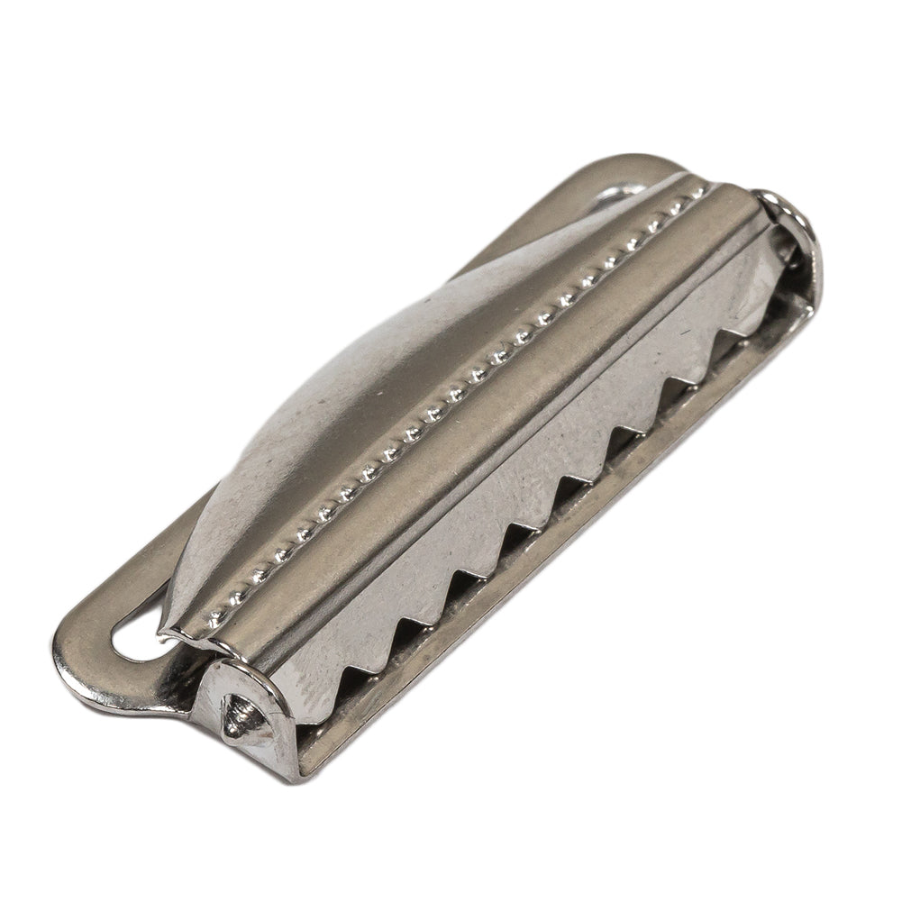 Silver Metal Suspender Slide Adjusters Pair - 1.5" Folded