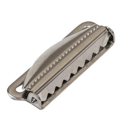Silver Metal Suspender Slide Adjusters Pair - 1.5" Folded