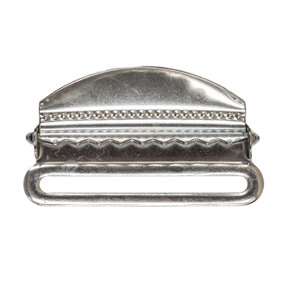 Silver Metal Suspender Slide Adjusters Pair - 1.5" Full