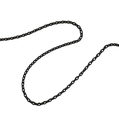 Matte Black Chain Purse Strap with Lobster Claw Clasp and O Ring - 53.5" X 0.5"