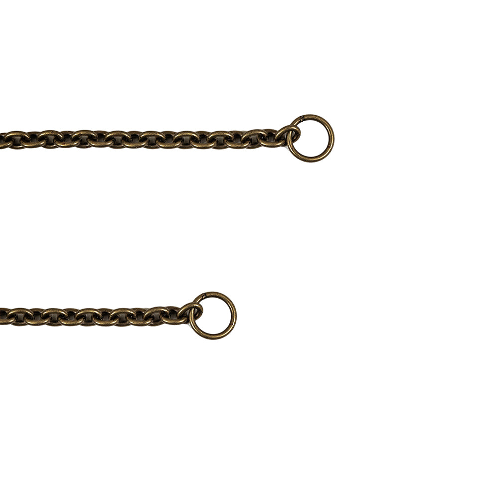 Antique Bronze Chain Purse Strap with O Rings - 43.5" X 0.375" Folded