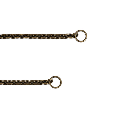 Antique Bronze Chain Purse Strap with O Rings - 43.5" X 0.375" Folded