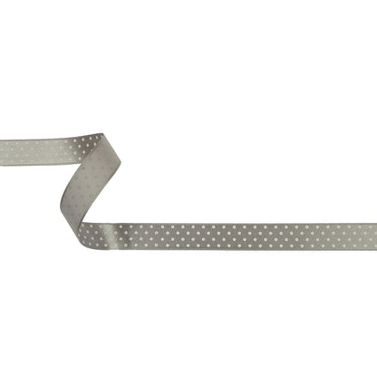 Gray and White Polka Dot Satin Ribbon - 0.625"