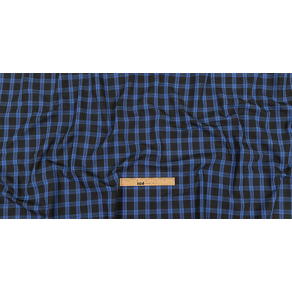 Stretch Limo and Deja Vu Blue Plaid Cotton Shirting Full