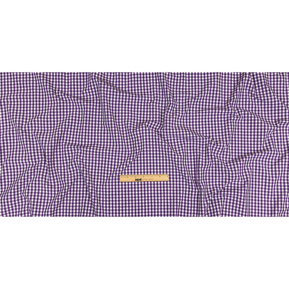 Purple and White Checkered Cotton and Polyester Shirting Full