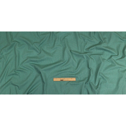 Green and Gray Checked Cotton and Polyester Shirting Full