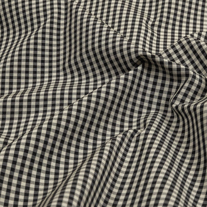 Black and Cream Little Checks Cotton and Polyester Shirting Detail