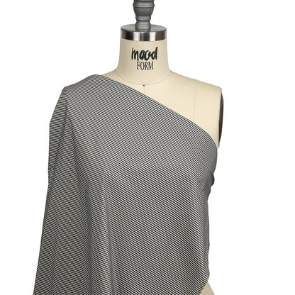 Black and Cream Little Checks Cotton and Polyester Shirting Drape