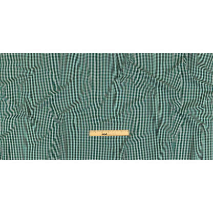 Evergreen and White Checkered Cotton and Polyester Shirting Full