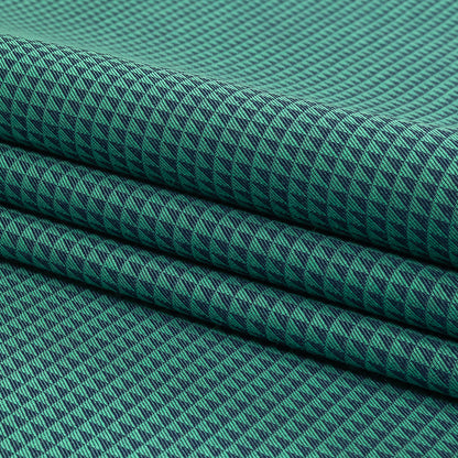 Seafoam and Navy Triangles Cotton and Polyester Twill Folded
