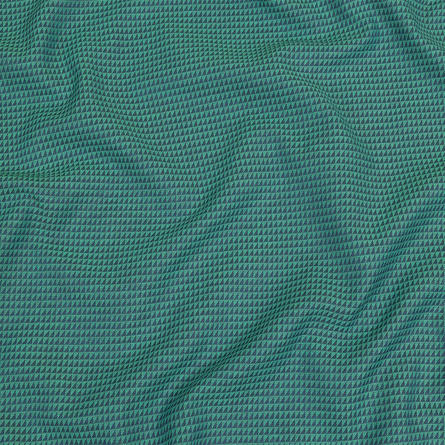 Seafoam and Navy Triangles Cotton and Polyester Twill