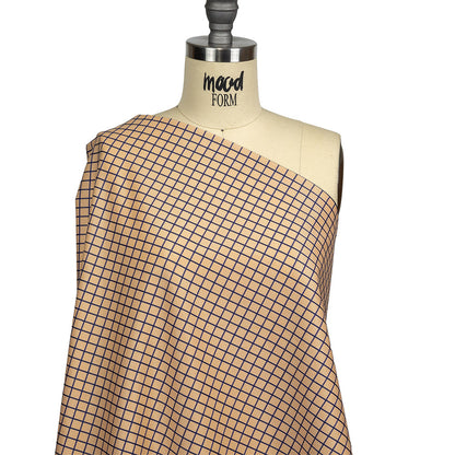 Yellow and Blue Ribbon Checks and Diamonds Cotton and Polyester Dobby Shirting Drape