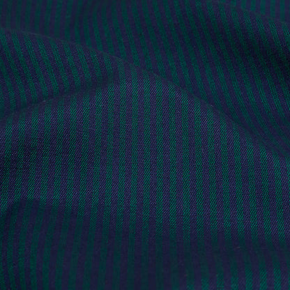 Blue and Rainforest Candy Striped Cotton and Polyester Twill Detail