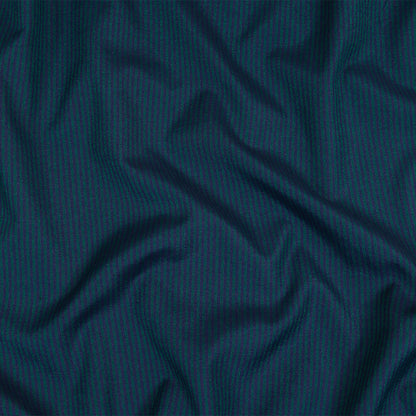 Blue and Rainforest Candy Striped Cotton and Polyester Twill