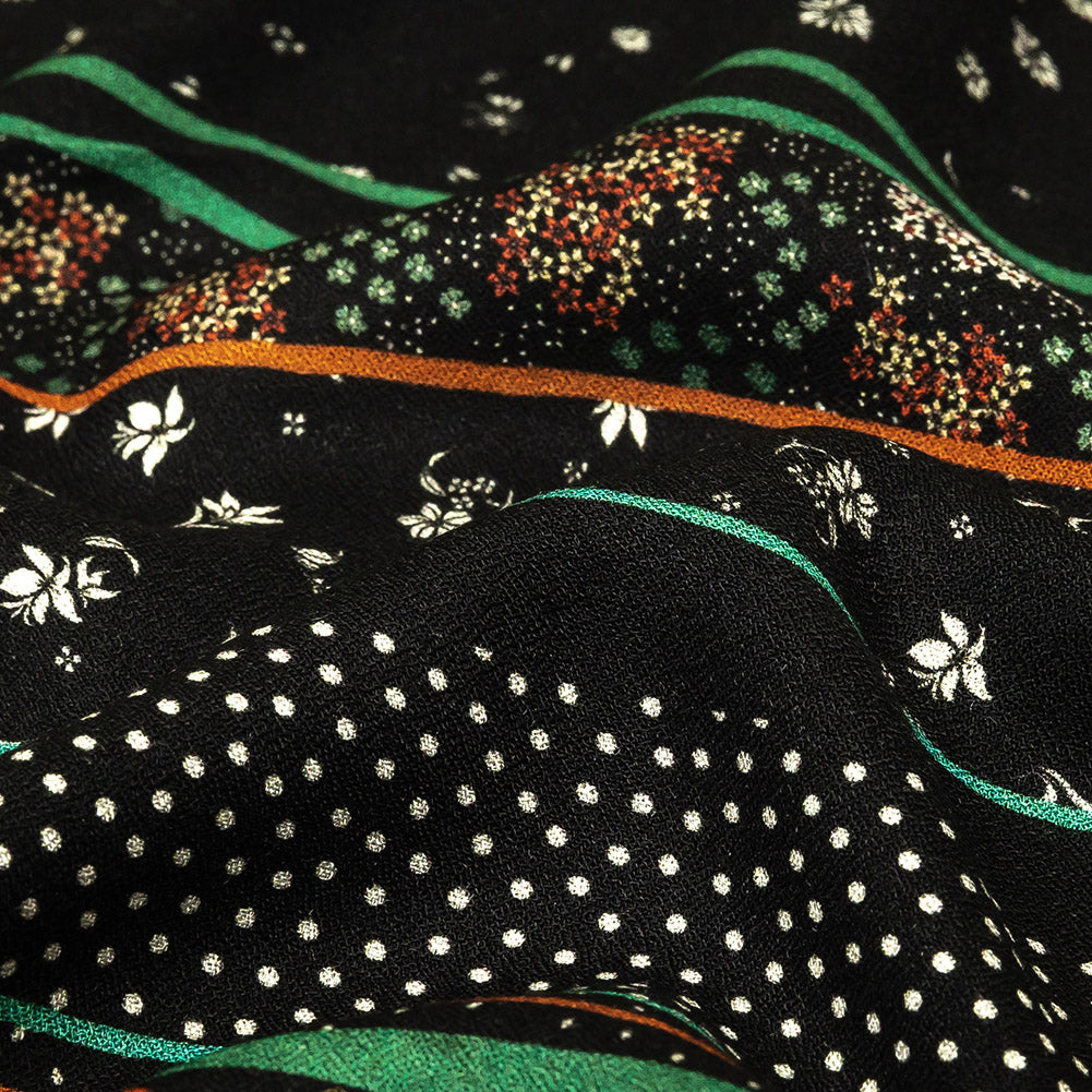 Mood Exclusive Stripes of Fancy Viscose Crepe Detail