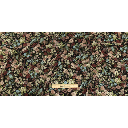 Viscose Crepe Print - Black, Pink and Sky Blue Floral - Mood Exclusive Highgrove Full