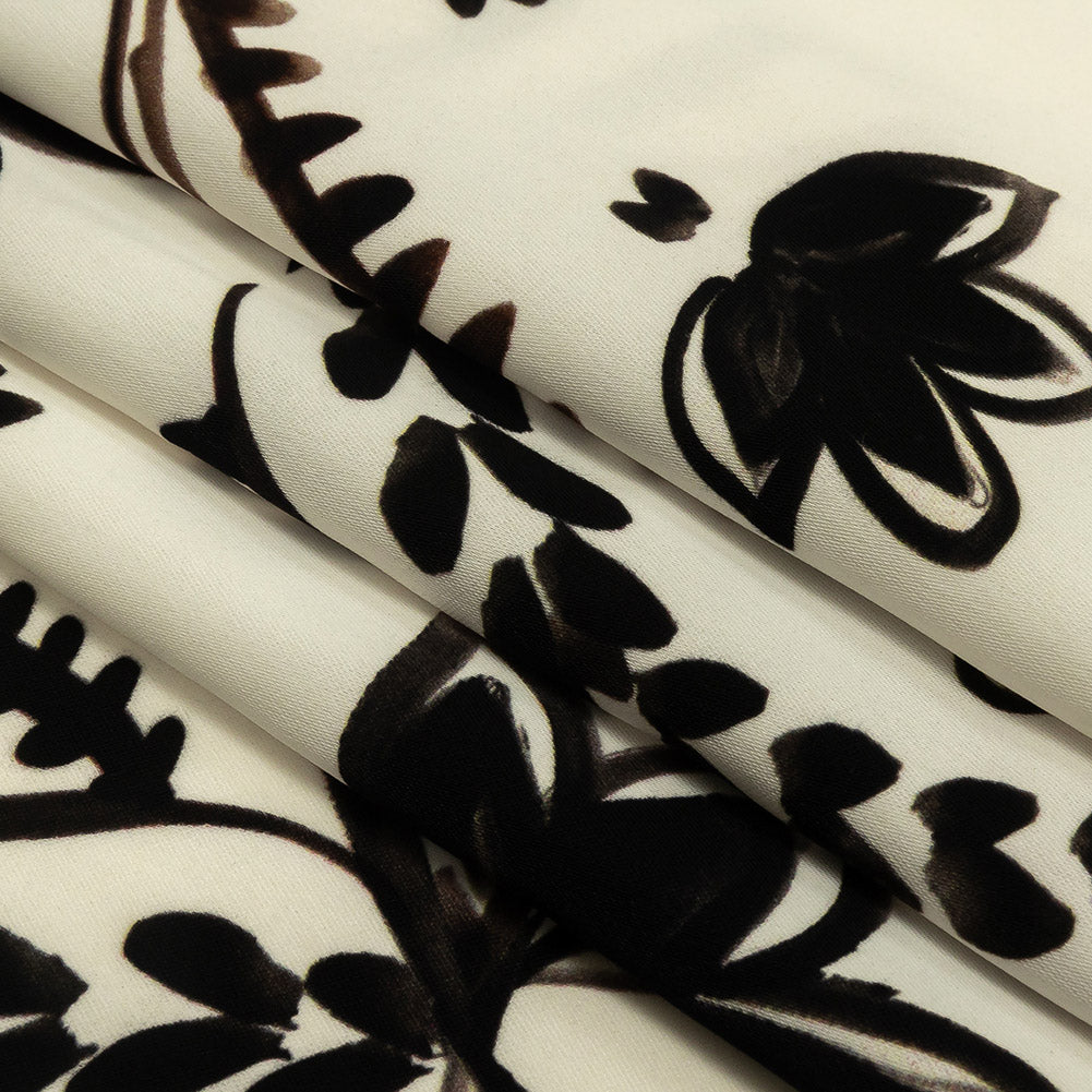 Mood Exclusive White Peaceful Pond Polyester Crepe Folded