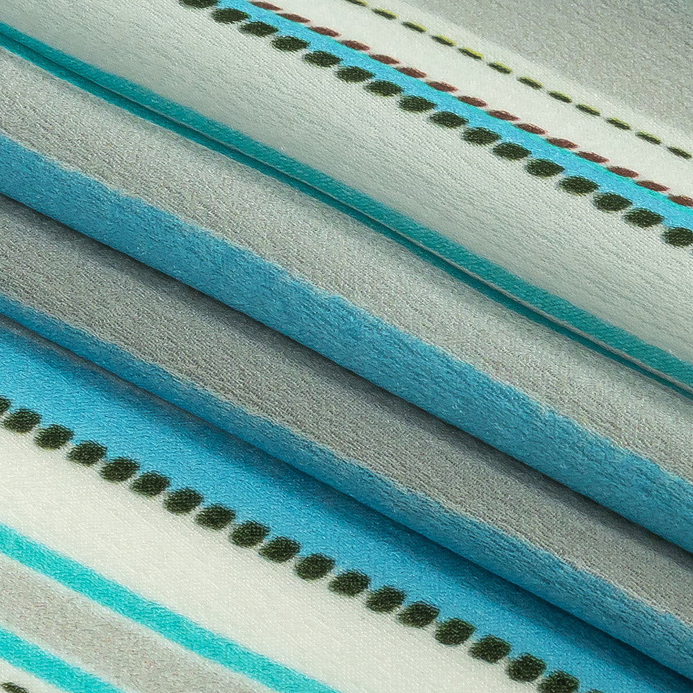 Mood Exclusive Blue Rulebreaker Polyester Crepe de Chine Folded