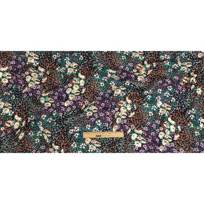 Gauzy Viscose Crepe Print - Navy, Purple and Orange Floral - Mood Exclusive Meet Me at Midnight Full