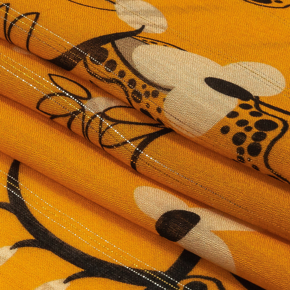 Mood Exclusive Artisan's Gold Amoeba Metallic Pinstriped Viscose Dobby Detail