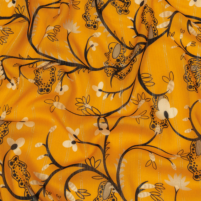 Mood Exclusive Artisan's Gold Amoeba Metallic Pinstriped Viscose Dobby
