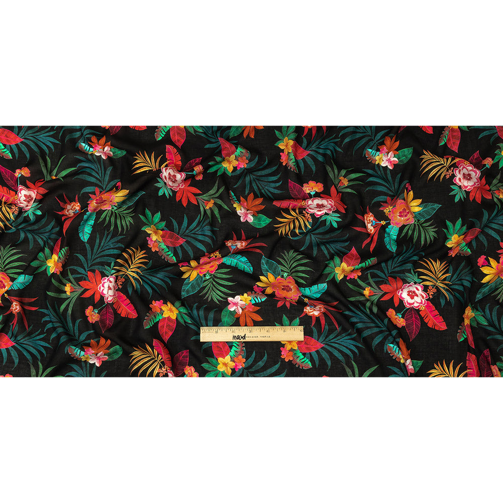 Viscose Voile Print - Green, Red and Black Floral - Mood Exclusive Havana Nights Full
