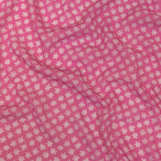 Mood Exclusive Pink Fine Fireworks Crinkled Polyester Georgette