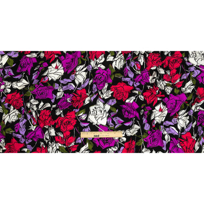 Mood Exclusive Black Painting the Roses Polyester Crepe Full