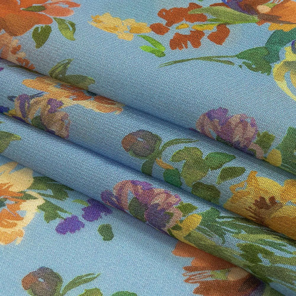 Mood Exclusive Blue Artist's Allure Viscose Georgette Folded