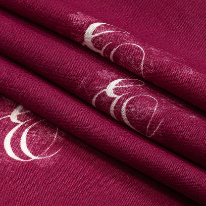 Sustainable Viscose Woven Print - Magenta and White Floral Calligraphic Script - Mood Exclusive ABC Bouquet Folded