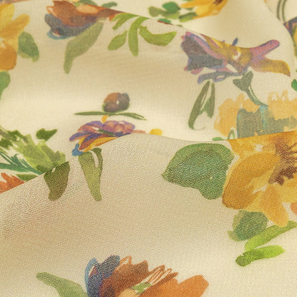 Mood Exclusive Beige Artist's Allure Viscose Georgette Detail