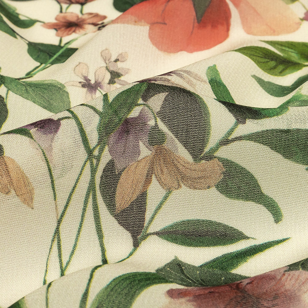 Mood Exclusive Beige O'Keefe's Orchids Viscose Georgette Detail