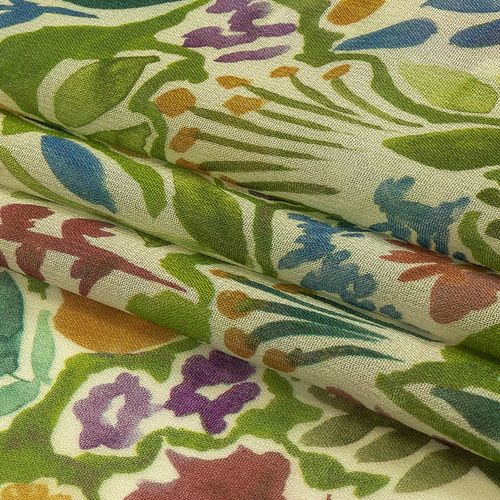 Mood Exclusive Green Collection of Cuttings Viscose Georgette Folded