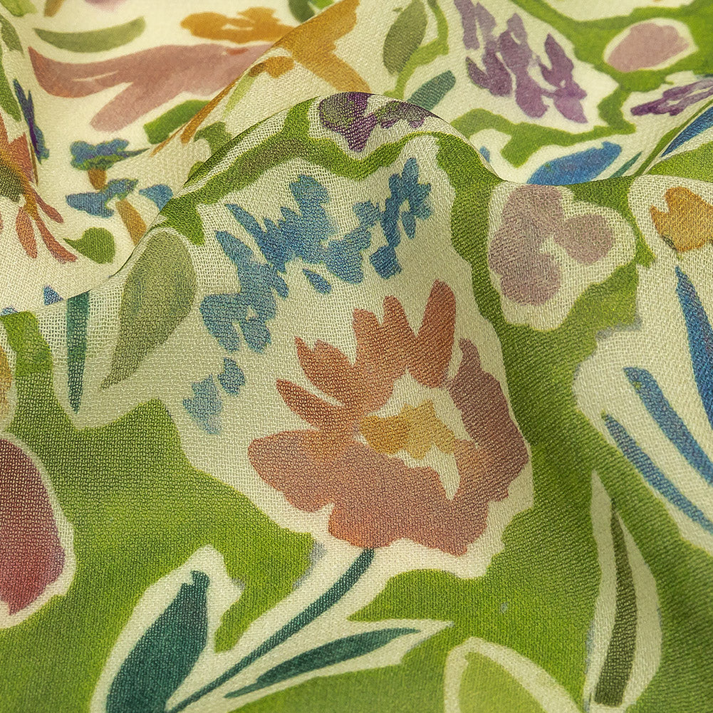 Mood Exclusive Green Collection of Cuttings Viscose Georgette Detail