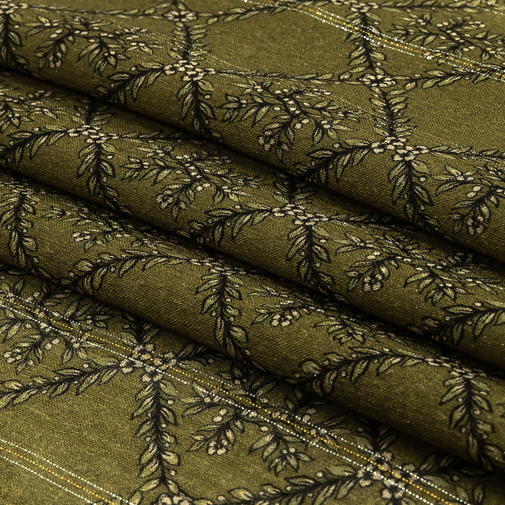 Mood Exclusive Victorian Vines Metallic Pinstriped Viscose Dobby Folded