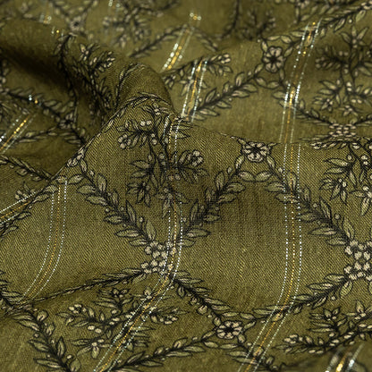 Mood Exclusive Victorian Vines Metallic Pinstriped Viscose Dobby Detail