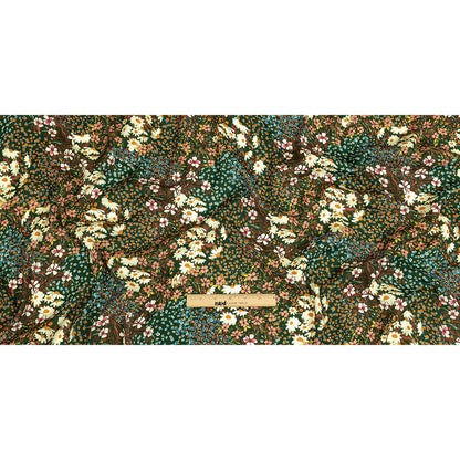 Gauzy Viscose Crepe Print - Green, Orange and Teal Floral - Mood Exclusive Meet Me at Midnight Full