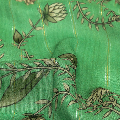Mood Exclusive Greenbriar Vines Victorious Metallic Pinstriped Viscose Dobby Detail