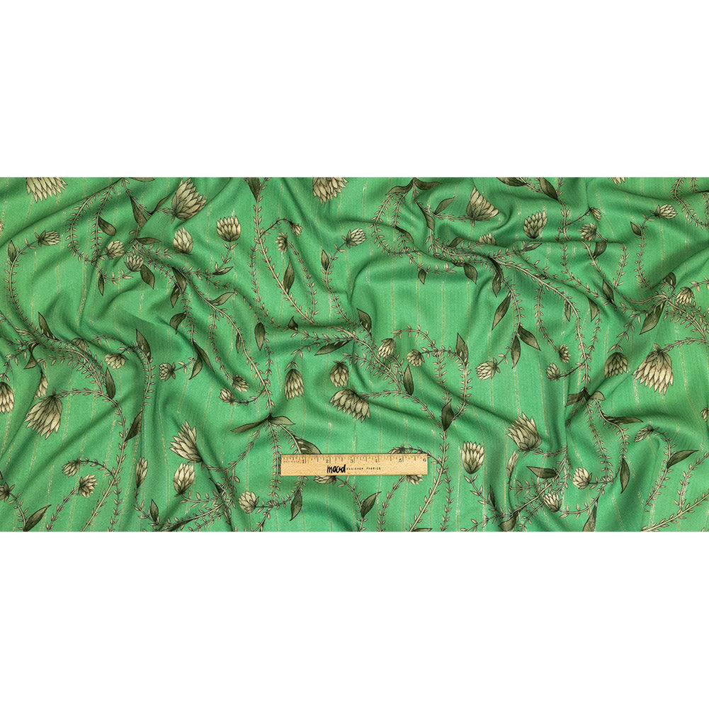 Mood Exclusive Greenbriar Vines Victorious Metallic Pinstriped Viscose Dobby Full