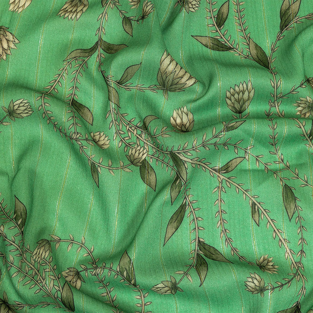 Mood Exclusive Greenbriar Vines Victorious Metallic Pinstriped Viscose Dobby