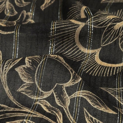 Mood Exclusive Meteorite Joy of Juliet Metallic Pinstriped Viscose Dobby Detail