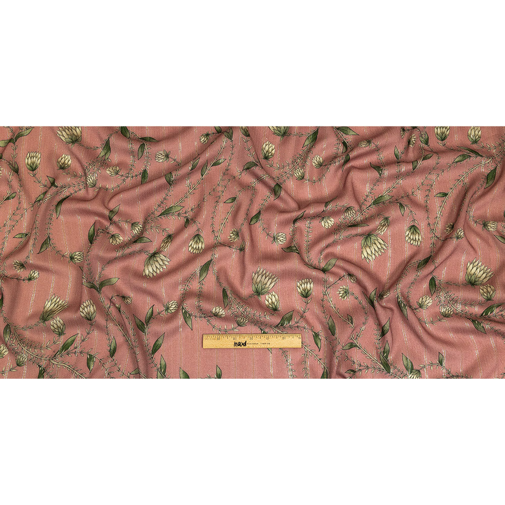 Mood Exclusive Dusty Rose Vines Victorious Metallic Pinstriped Viscose Dobby Full