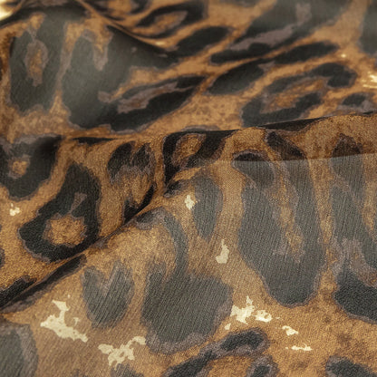 Ginger Snap and Forged Iron Leopard Print Silk Chiffon Detail