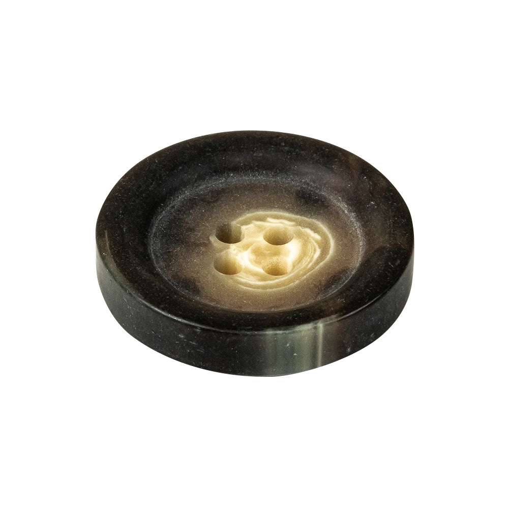 Twill and Peat Swirls Plastic 4-Hole Dish Button - 40L/25.5mm Folded
