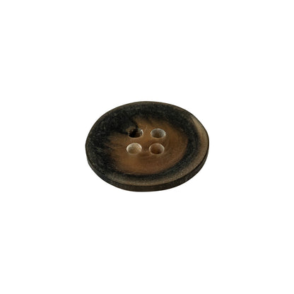 Sepia and Shale Swirls Low Convex Plastic 4-Hole Button - 28L/18mm Folded