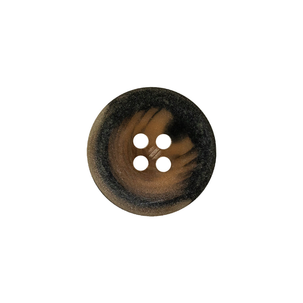 Sepia and Shale Swirls Low Convex Plastic 4-Hole Button - 28L/18mm Detail