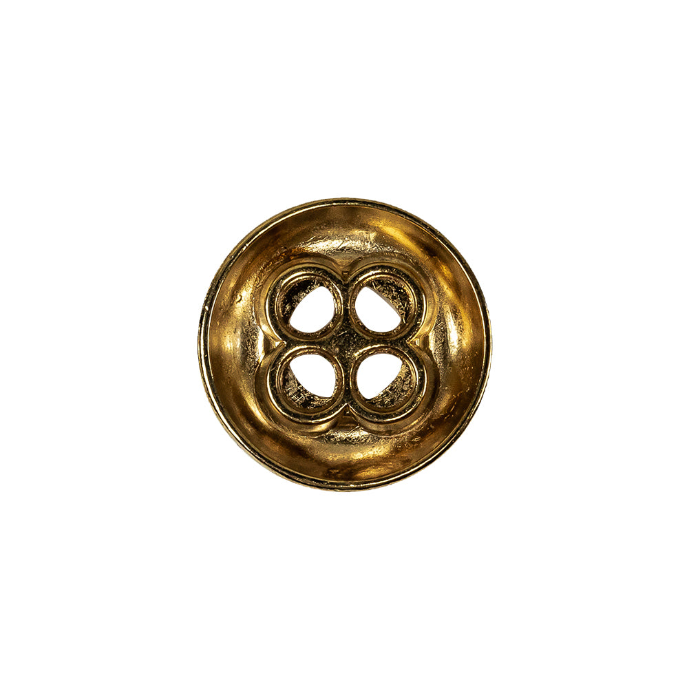 Italian Gold 4-Hole Deepwell Metal Button - 28L/18mm Detail