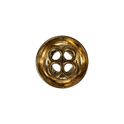 Italian Gold 4-Hole Deepwell Metal Button - 28L/18mm Detail